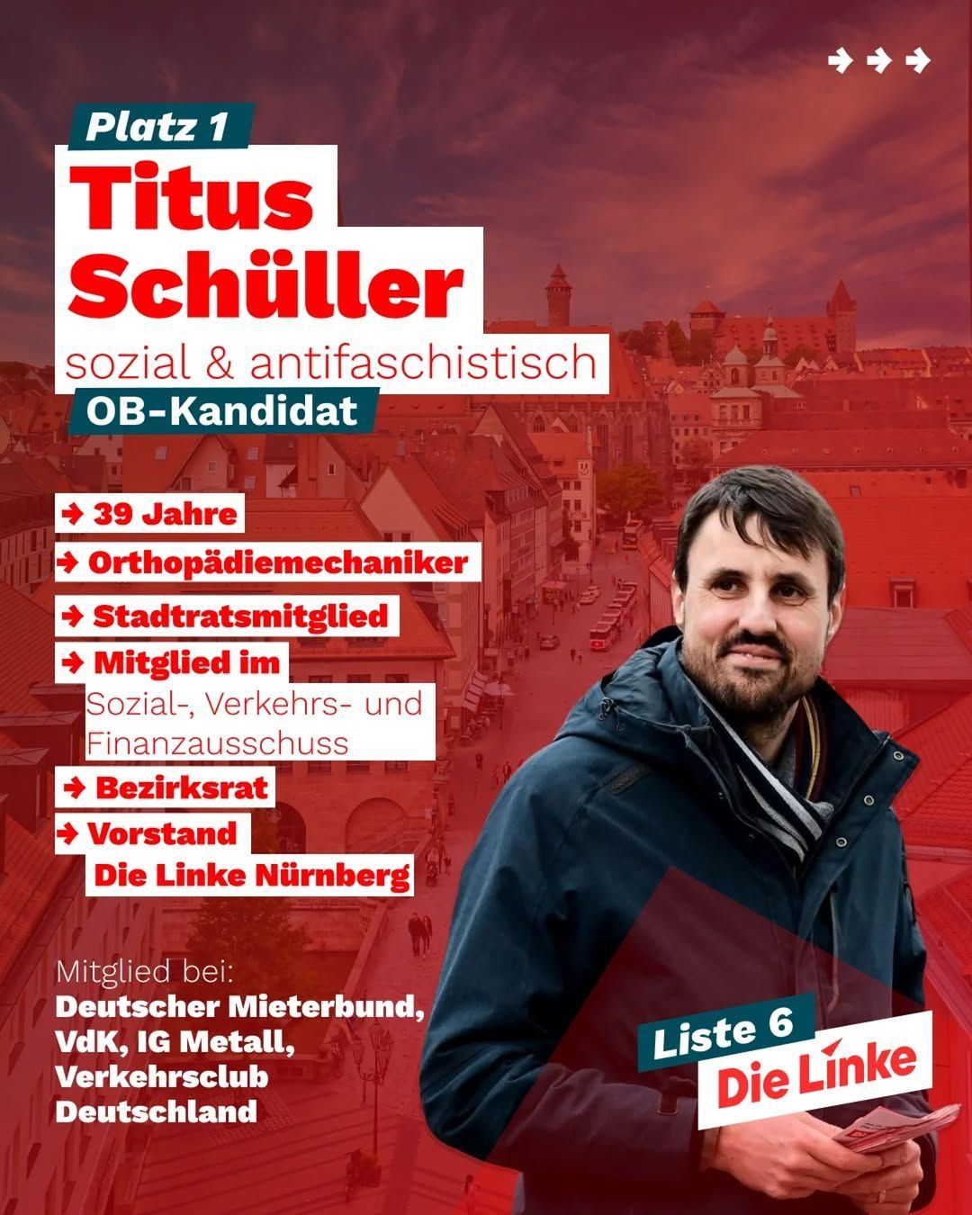 Избирательная агитация немецкой левой партии Die Linke на выборах в муниципальный совет Нюрнберга